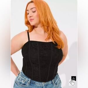 Torrid Black Lace Corset Crop Top